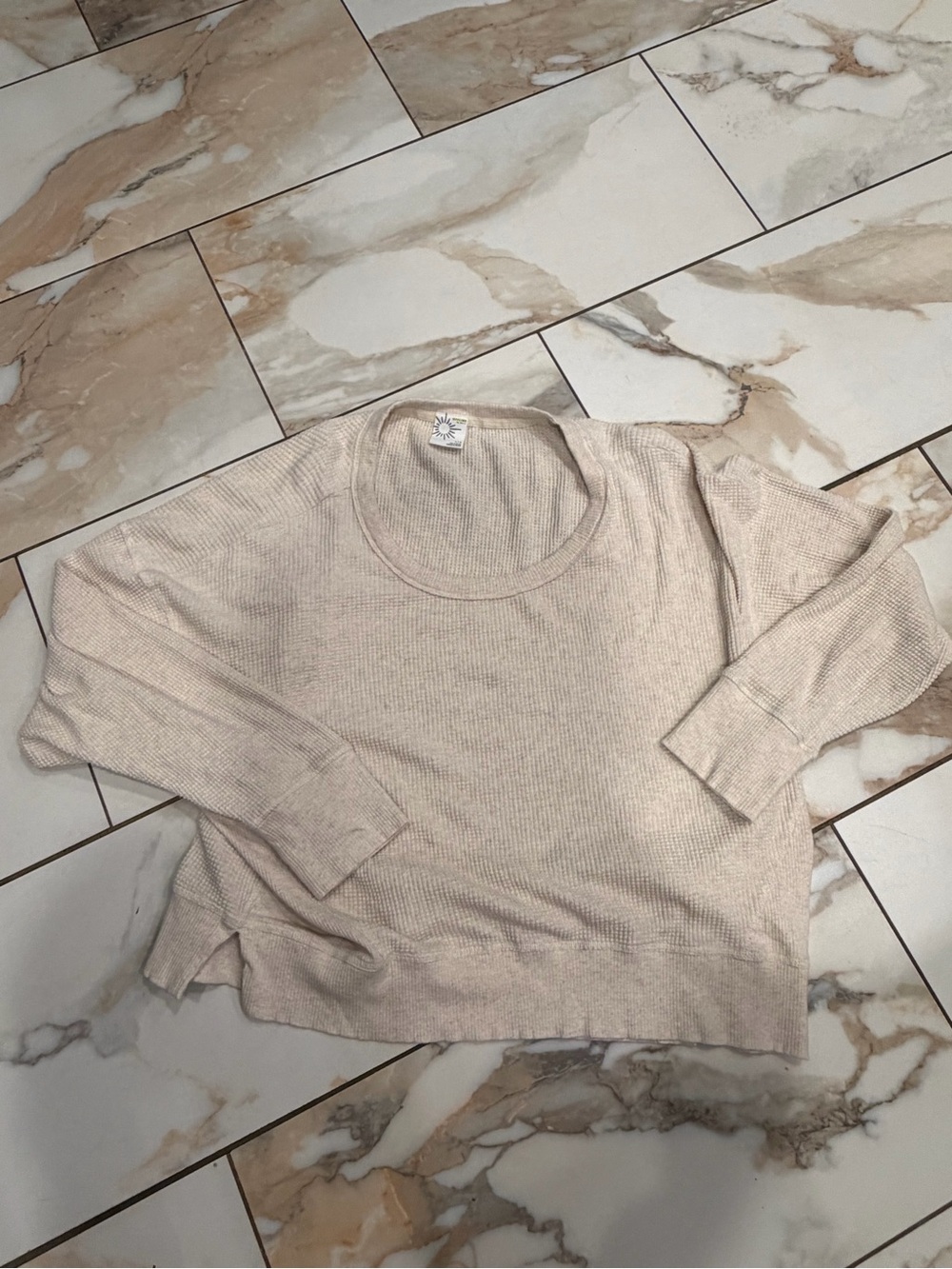 Relaxed Crewneck Sweater in Beige